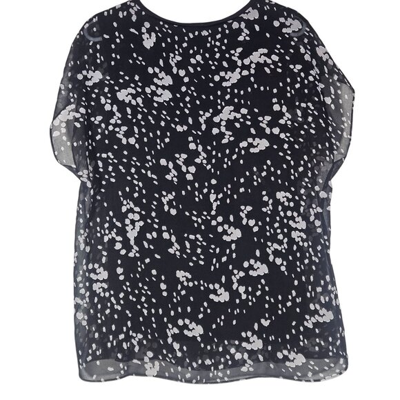 Cabi Women’s Black Sheer Dot Top Med – Minimalist, Light Academia, Layering Pi - Picture 3 of 11